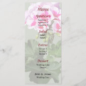 Menu Rood- en roze geranium Wedding (Voorkant)