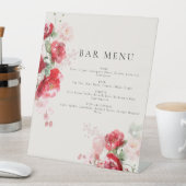 Menu Rood- en roze papierbalk Reclamebord Met Voetstuk (Insitu)