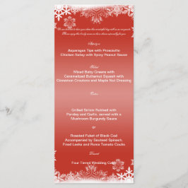 Menu Rood en wit Snowflake Weddenschap