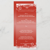 Menu Rood en wit Snowflake Weddenschap (Voorkant / Achterkant)