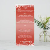 Menu Rood en wit Snowflake Weddenschap (Staand voorkant)
