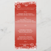 Menu Rood en wit Snowflake Weddenschap (Voorkant)