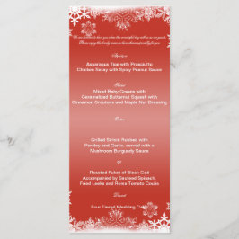 Menu Rood en wit Snowflake Weddenschap