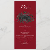 Menu Rood en zwart Roos Gothic Wedding (Voorkant)