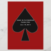 Menu Rood en zwart-wit aangepaste bruiloft (Achterkant)