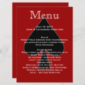 Menu Rood en zwart-wit aangepaste bruiloft (Voorkant / Achterkant)
