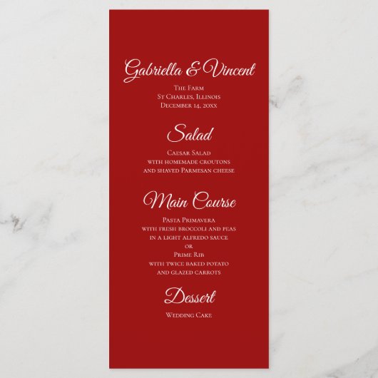 Menu Rood kerstboom Winter Weddenschap (Achterkant)