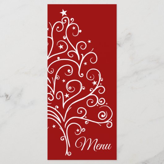 Menu Rood kerstboom Winter Weddenschap (Voorkant)
