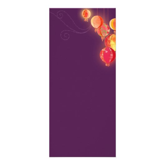 Menu Rood Papierlampjes Paarse bruiloft (Achterkant)