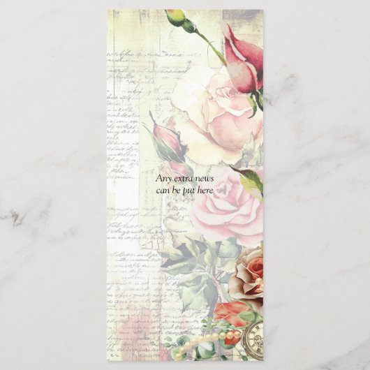 Menu  Roos bruiloft (Achterkant)