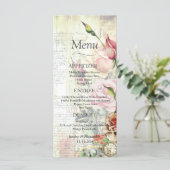 Menu  Roos bruiloft (Staand voorkant)