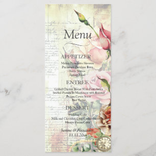 Menu  Roos bruiloft