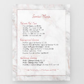 Menu roos-Gold Faux Marble Price