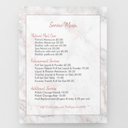 Menu roos-Gold Faux Marble Price