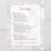 Menu roos-Gold Faux Marble Price (Voorkant)
