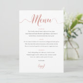 Menu roos Gold Wedding (Staand voorkant)
