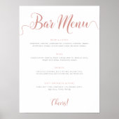 Menu roos Gold Wedding Bar Poster (Voorkant)
