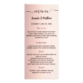Menu roos goudkleurige bruiloft (Voorkant)