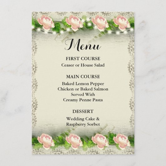 Menu  Roos & Losse bruiloft (Voorkant)