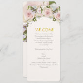 Menu Roos Succulent Romantic Floral Wedding Kaart (Voorkant / Achterkant)