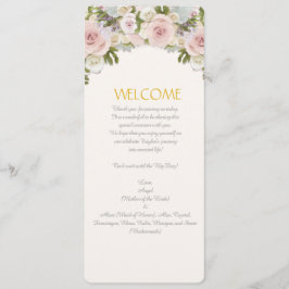 Menu Roos Succulent Romantic Floral Wedding Kaart