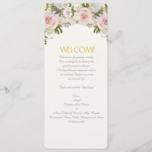 Menu Roos Succulente Romantische Bloemige Bruiloft Kaart