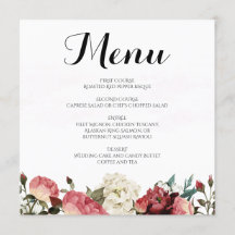 Menu roos Wedding
