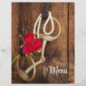 Menu Roosters en paardenbit country Wedding (Voorkant)