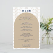 Menu Royal Blue Classic Retro Wedding (Staand voorkant)