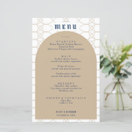 Menu Royal Blue Classic Retro Wedding