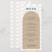 Menu Royal Blue Classic Retro Wedding (Voorkant / Achterkant)