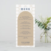 Menu Royal Blue Classic Retro Wedding (Staand voorkant)