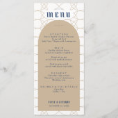 Menu Royal Blue Classic Retro Wedding (Voorkant)