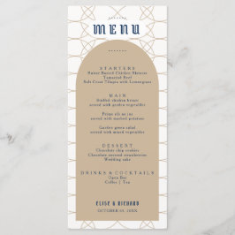 Menu Royal Blue Classic Retro Wedding