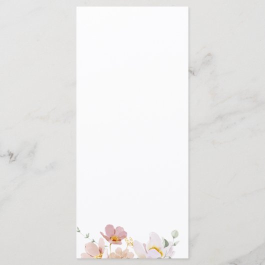 Menu Roze bloeiende bloemen (Achterkant)