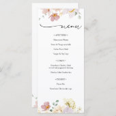 Menu Roze bloeiende bloemen (Voorkant / Achterkant)