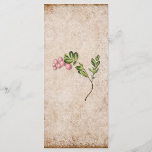 Menu  roze bruiloft (Achterkant)