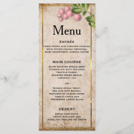 Menu roze bruiloft