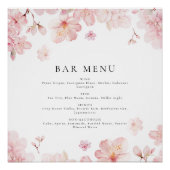 Menu Roze Cherry Blossom Flowers Perfect Poster (Voorkant)