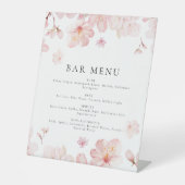 Menu Roze Cherry Blossom Flowers Reclamebord Met Voetstuk (Voorkant)