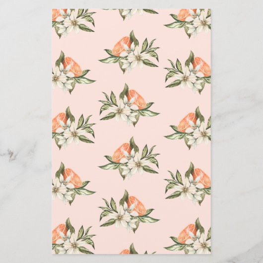 Menu Roze clementine Little Cutie Baby shower (Achterkant)