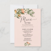 Menu Roze clementine Little Cutie Baby shower Kaart (Voorkant)