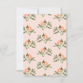 Menu Roze clementine Little Cutie Baby shower Kaart (Achterkant)