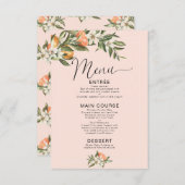 Menu Roze clementine Little Cutie Baby shower Kaart (Voorkant / Achterkant)