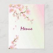 Menu Roze en Cream Magnolia Blossom Wedding (Voorkant)