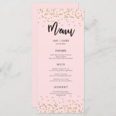 Menu Roze en Gold Glitter (Voorkant / Achterkant)
