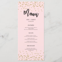 Menu Roze en Gold Glitter