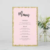 Menu Roze en Gold Glitter (Staand voorkant)