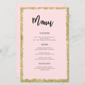 Menu Roze en Gold Glitter (Voorkant / Achterkant)