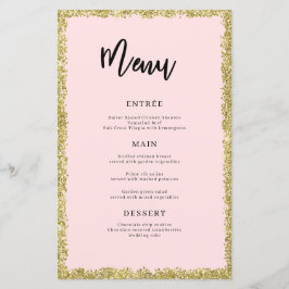 Menu Roze en Gold Glitter